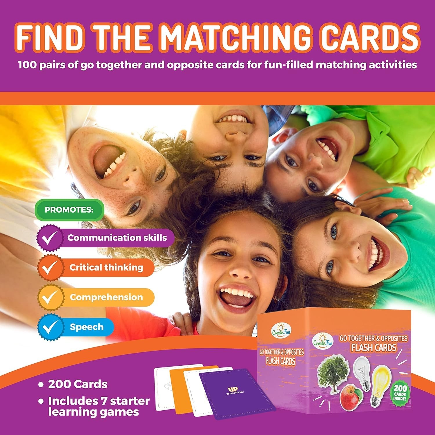 Comprehensive 200 Flash Cards for Cognitive Development: Engage Kids & Seniors