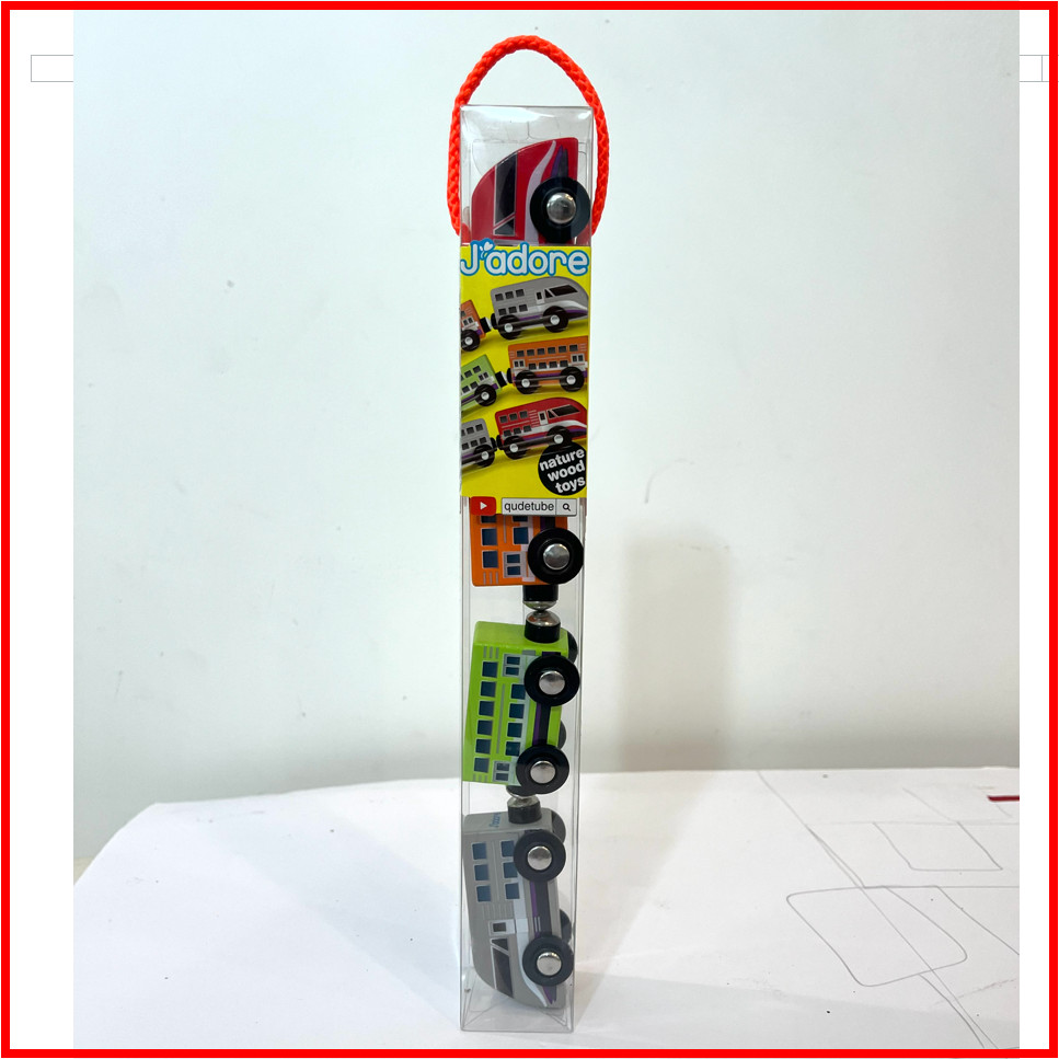 J’adore Wooden Train Cars Set Magnetic Toy Bullet High Speed Montessori New Tube