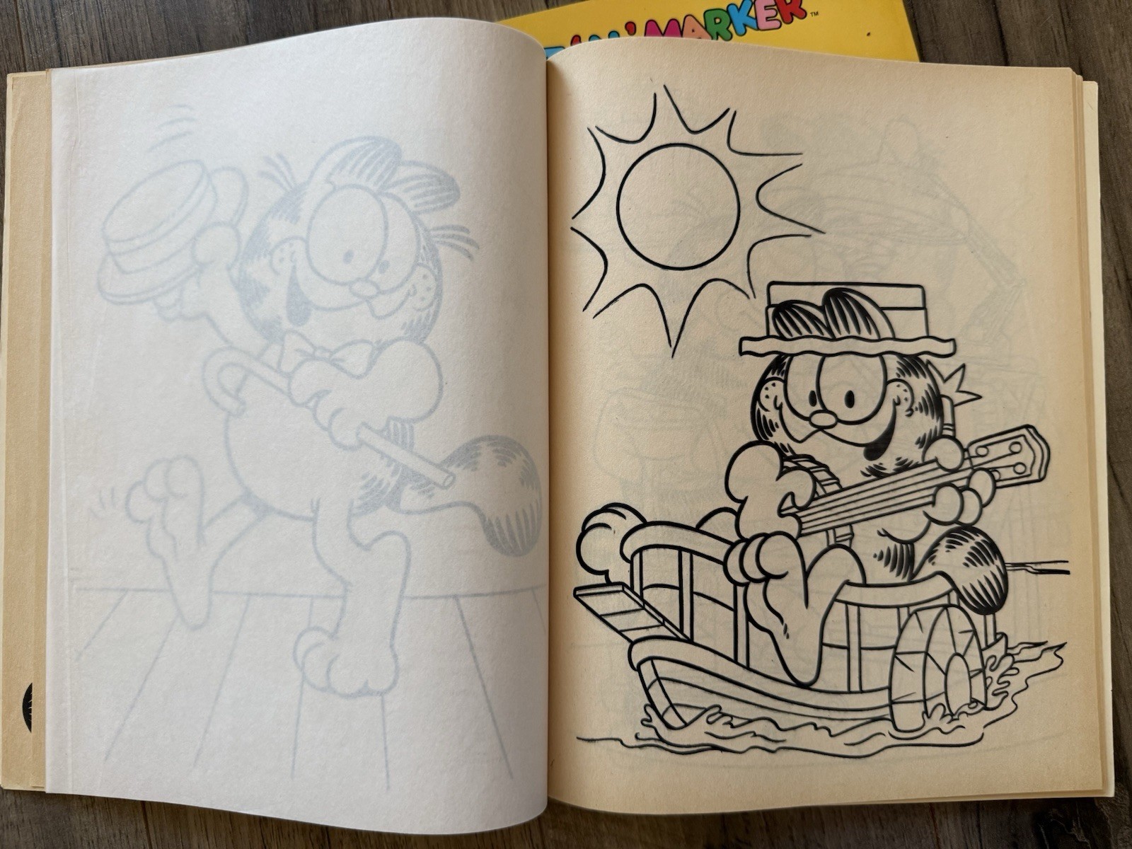 Golden GARFIELD Activity Book LOT Trace & Color Paint ‘N’ Marker With Water Cat