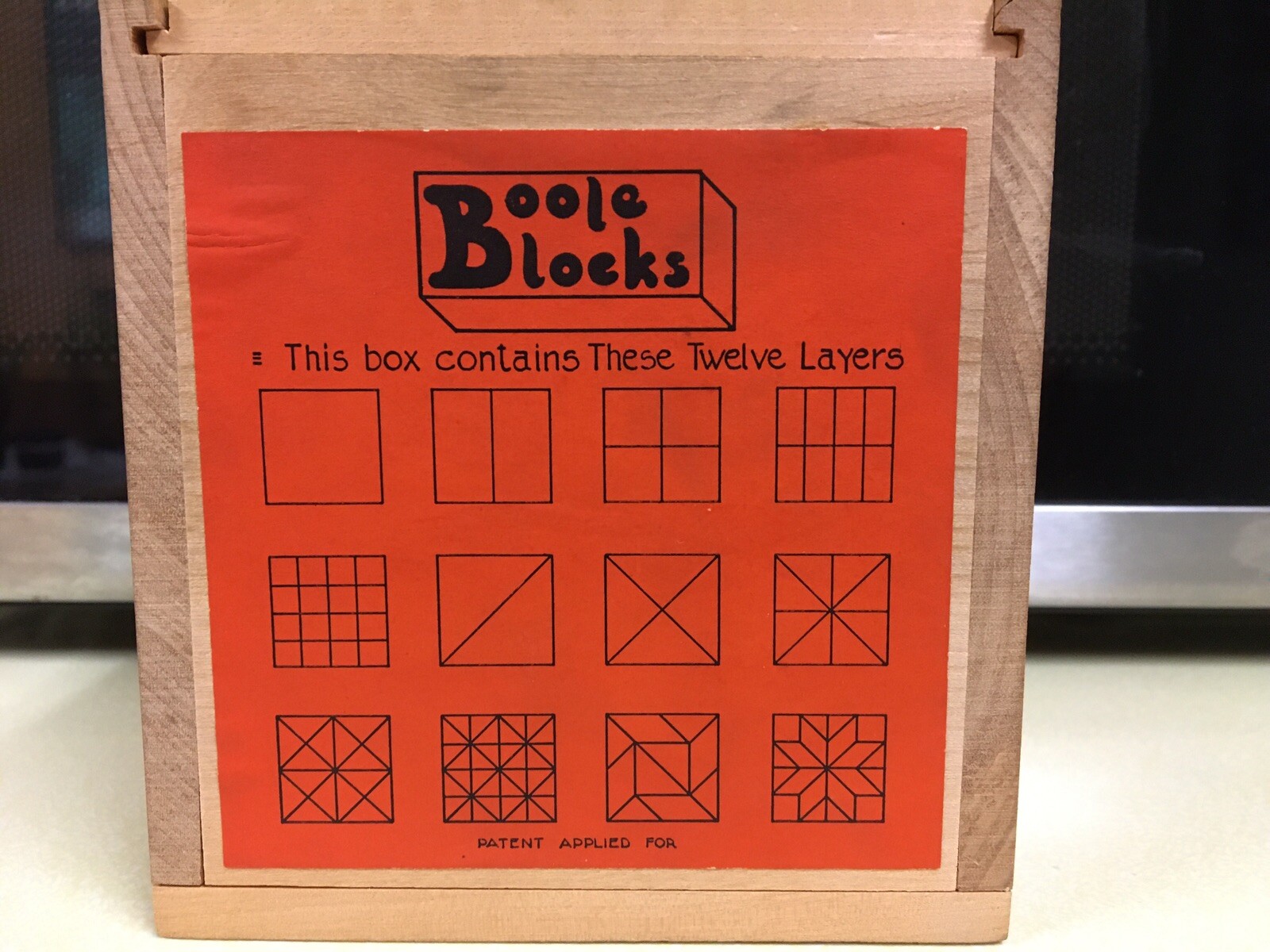 BOOLE BLOCKS educational toys historical vintage wooden with booklet