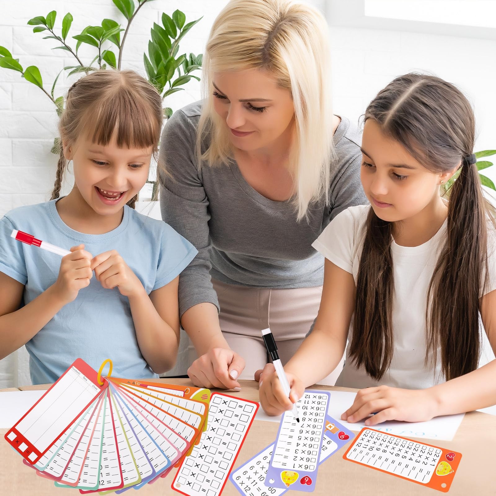 15Pcs Multiplication Flash Cards 012, Time Table Flash Cards Chart with 2 Dry…