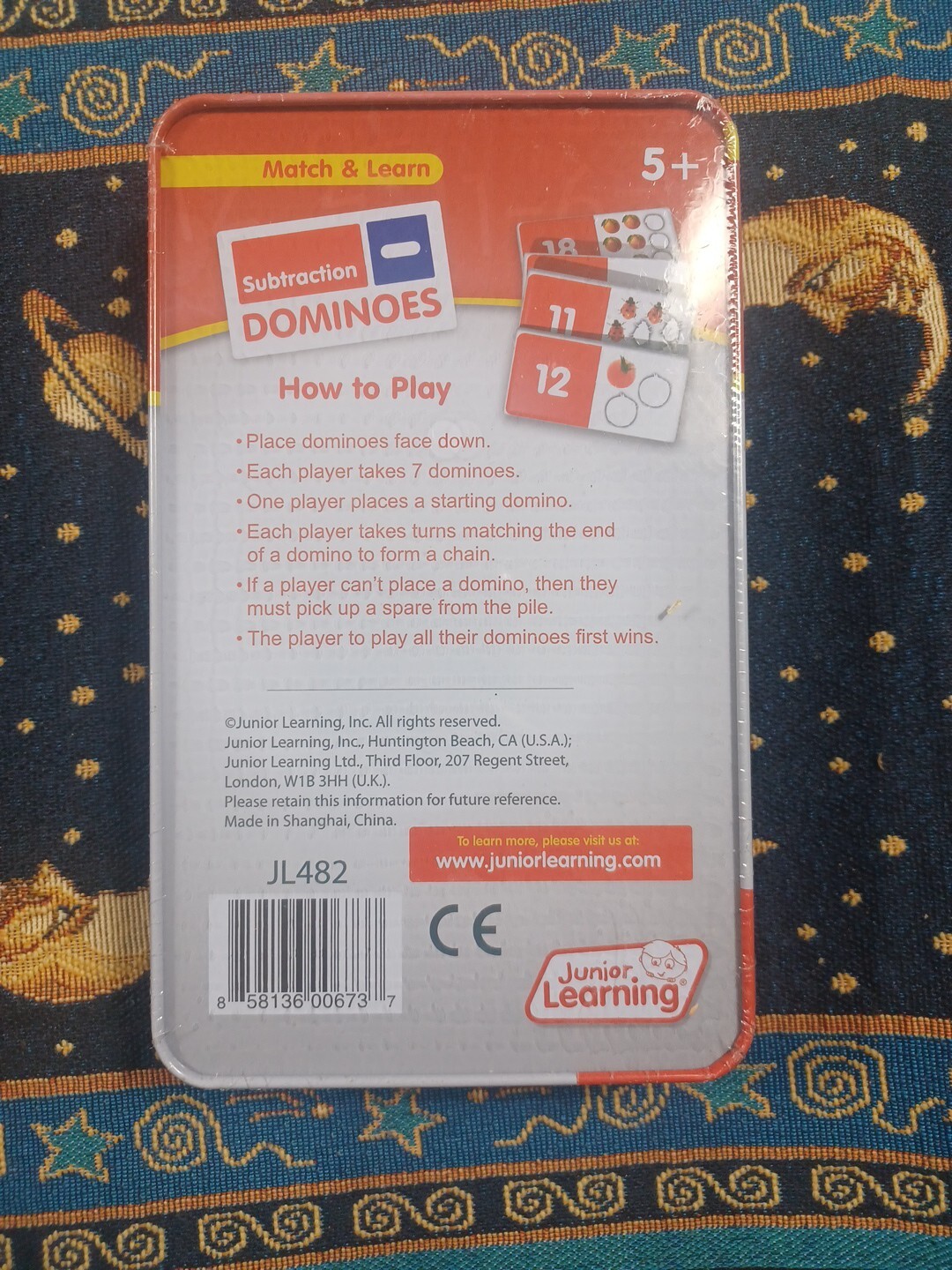 Junior Learning Dominoes Subtraction New In Metal Box
