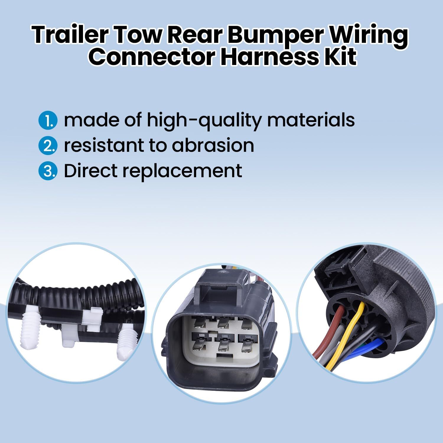 CK4T-13B576-KE Trailer Tow Rear Bumper Wiring Connector Harness Kit Fit for Ford