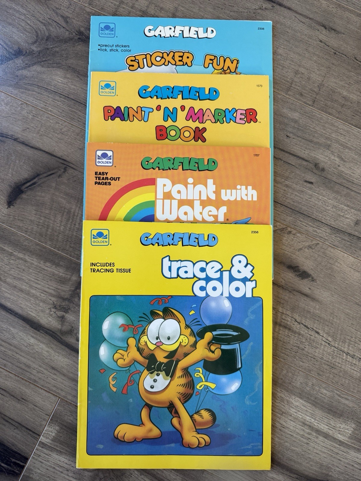 Golden GARFIELD Activity Book LOT Trace & Color Paint ‘N’ Marker With Water Cat
