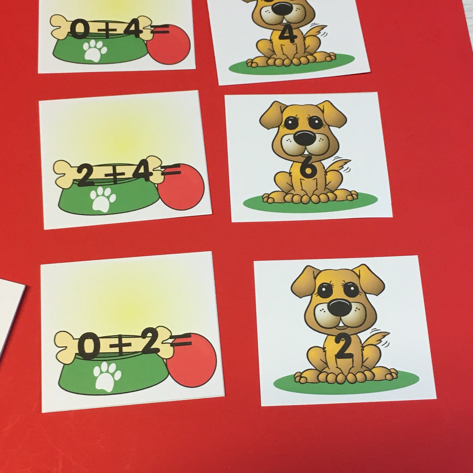 PUPPY – Addition Facts 0-9 Matching Game 48 Cards