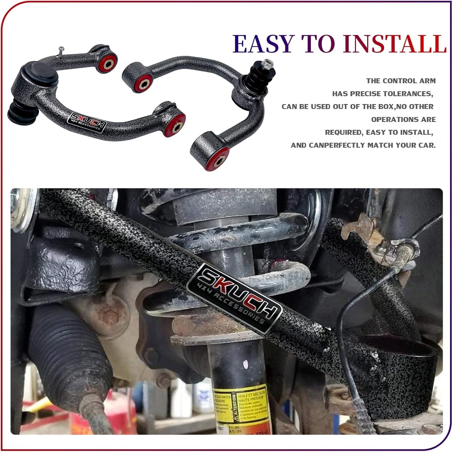 Front Upper Control Arms for 1995-2002 Toyota 4Runner, 2-4” Lift Tubular Sus…