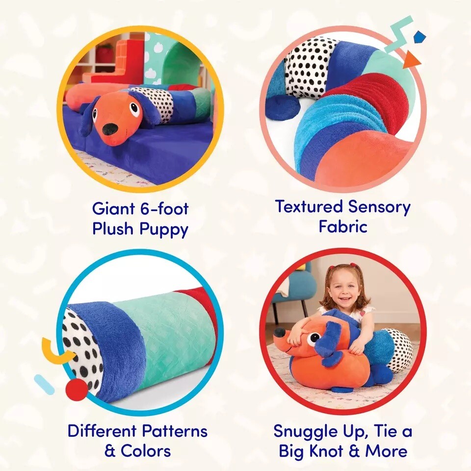 Battat Cuddle & Play Pup 6-FootLong Plush Puppy, Toddler and Preschool Toys 18m+