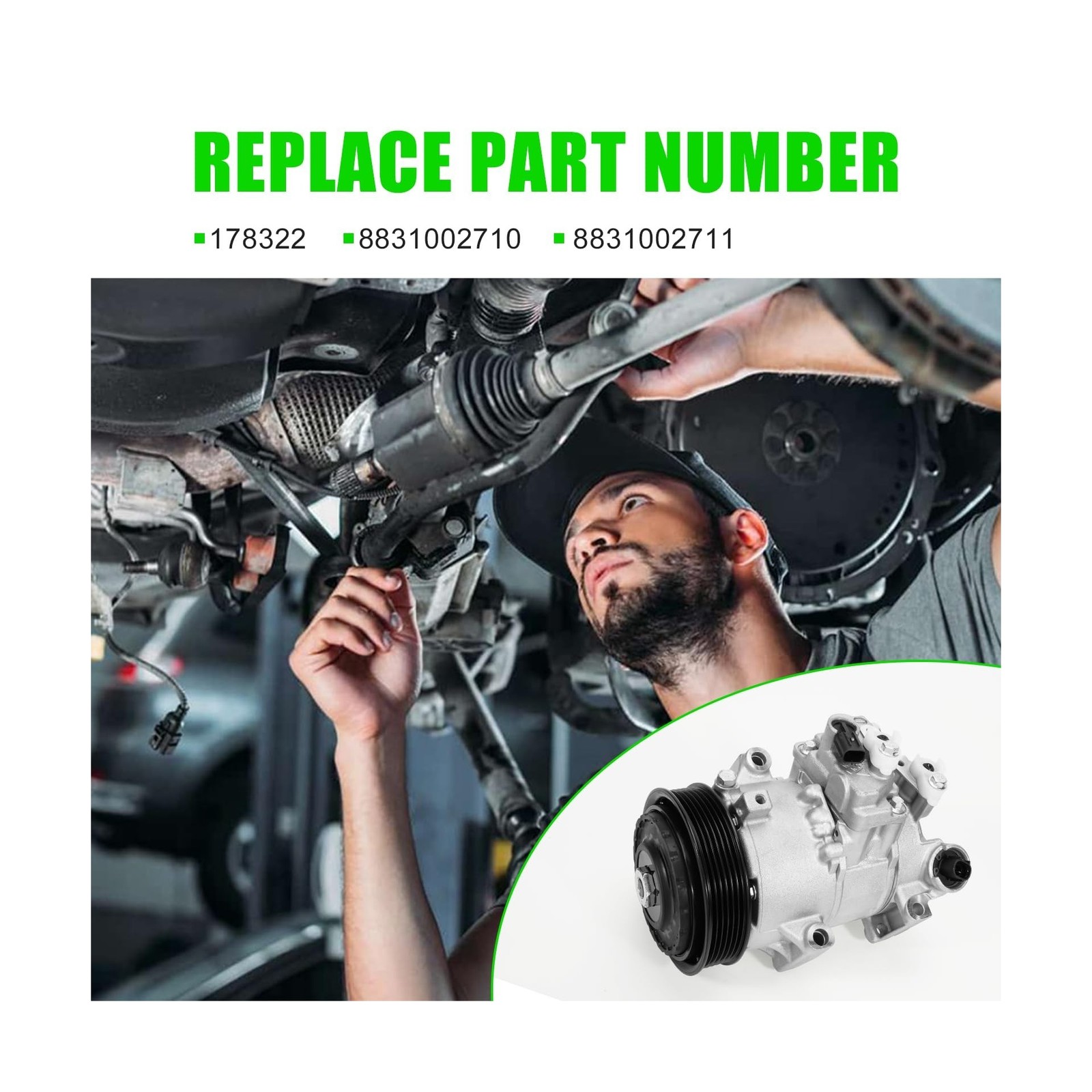 LEAPTREND AC A/C Compressor with Clutch Fit for Toyota Corolla 1.8L 2011 2012…