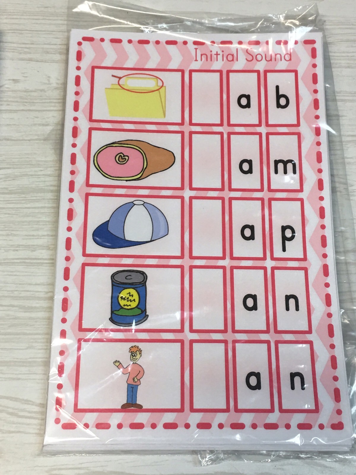 The Pink Series – Initial Sound Set (20 Wipewriter Cards ) Montessori preschool
