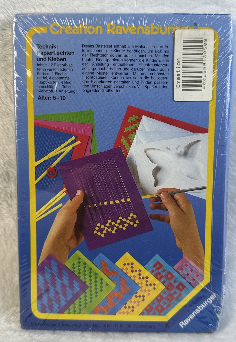 NOS Vintage Creation Ravensburger Paper Greeting Card Craft Kit GERMAN Braiding