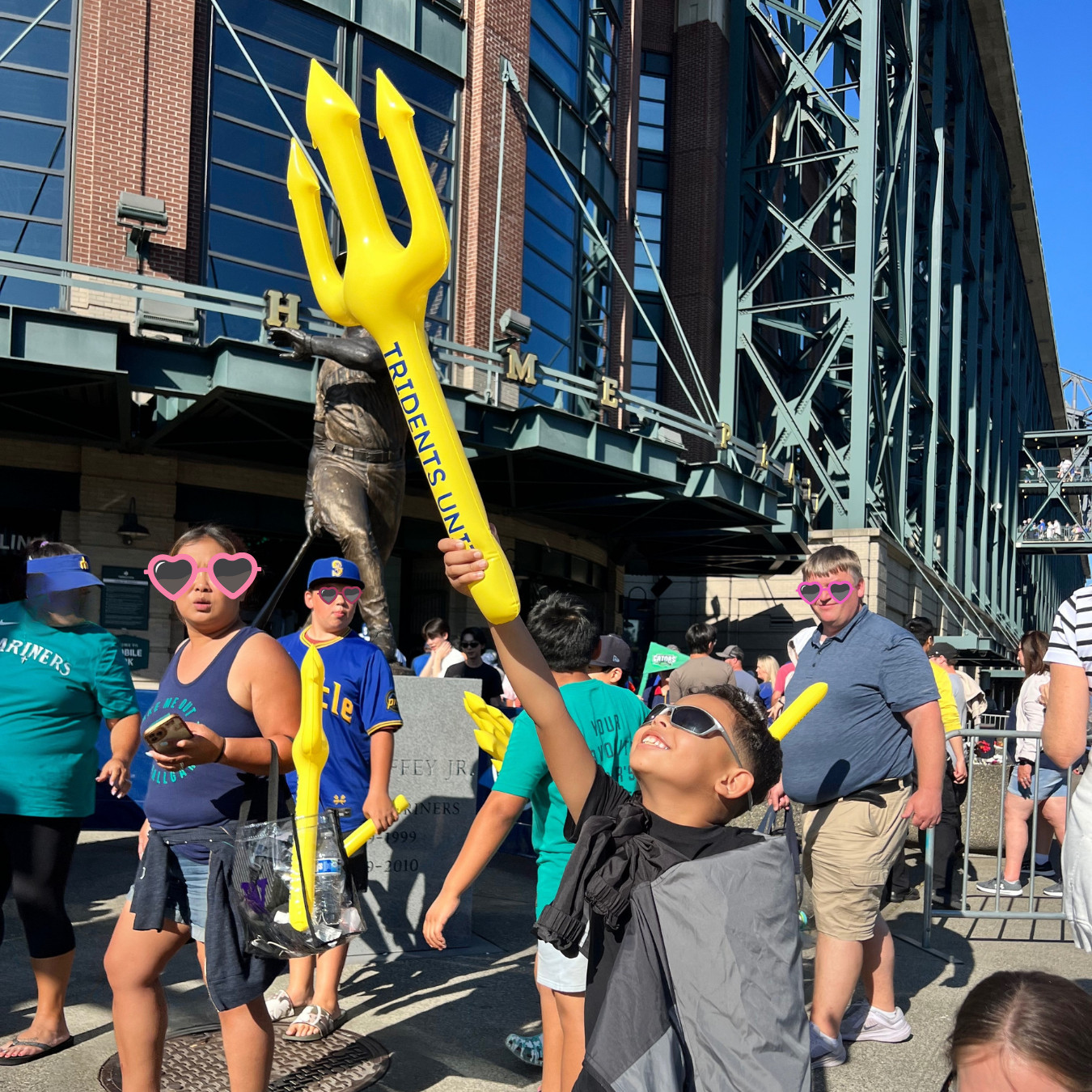 Tridents Unite: The Original Inflatable Fan Trident TM. Yellow Toy Trident 🔱