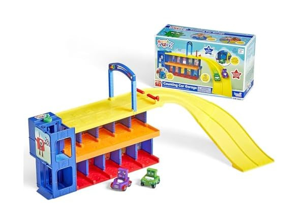 hand2mind Counting Car Garage, Race Car Track, Toy Vehicle Playsets