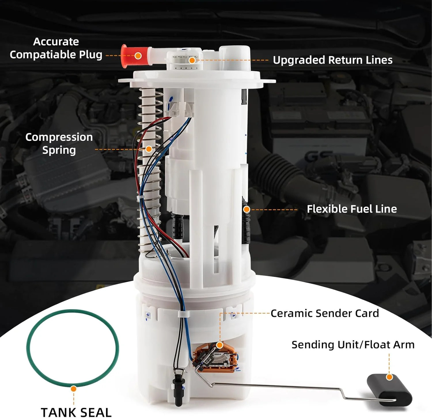 Electric Fuel Pump Module Assembly with Sending Unit Compatible For Nissan Front