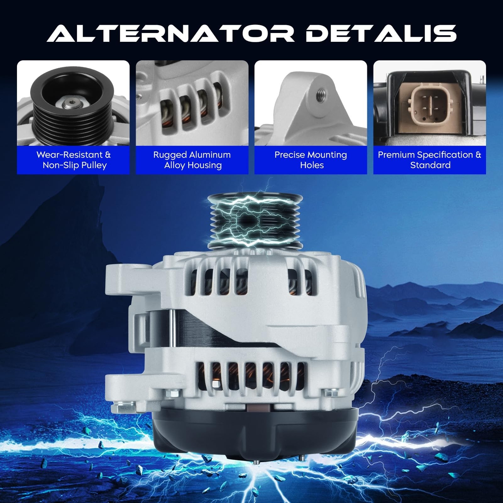 11034 New Alternator L4 2.4L for Toyota Camry 2004-2006, for Solara 2004-2008…