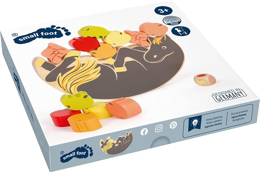 small foot 12236 Balancing Game “4 Friends”, see-saw for horse fans w/fruit, woo