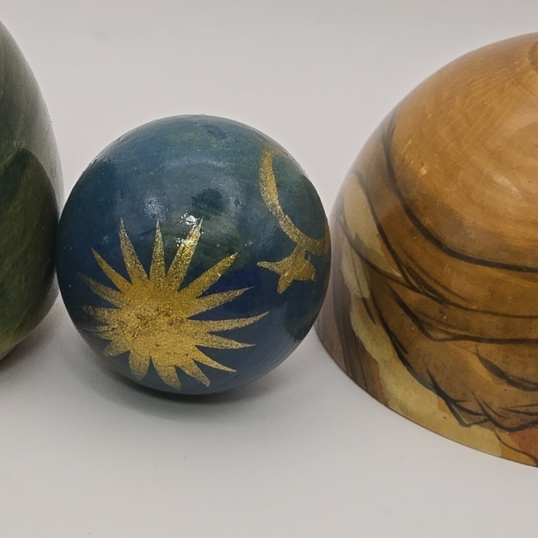 Nesting Globe Ball Sphere Earth Volcano Water Sky Birds Man Woman Creation 3″