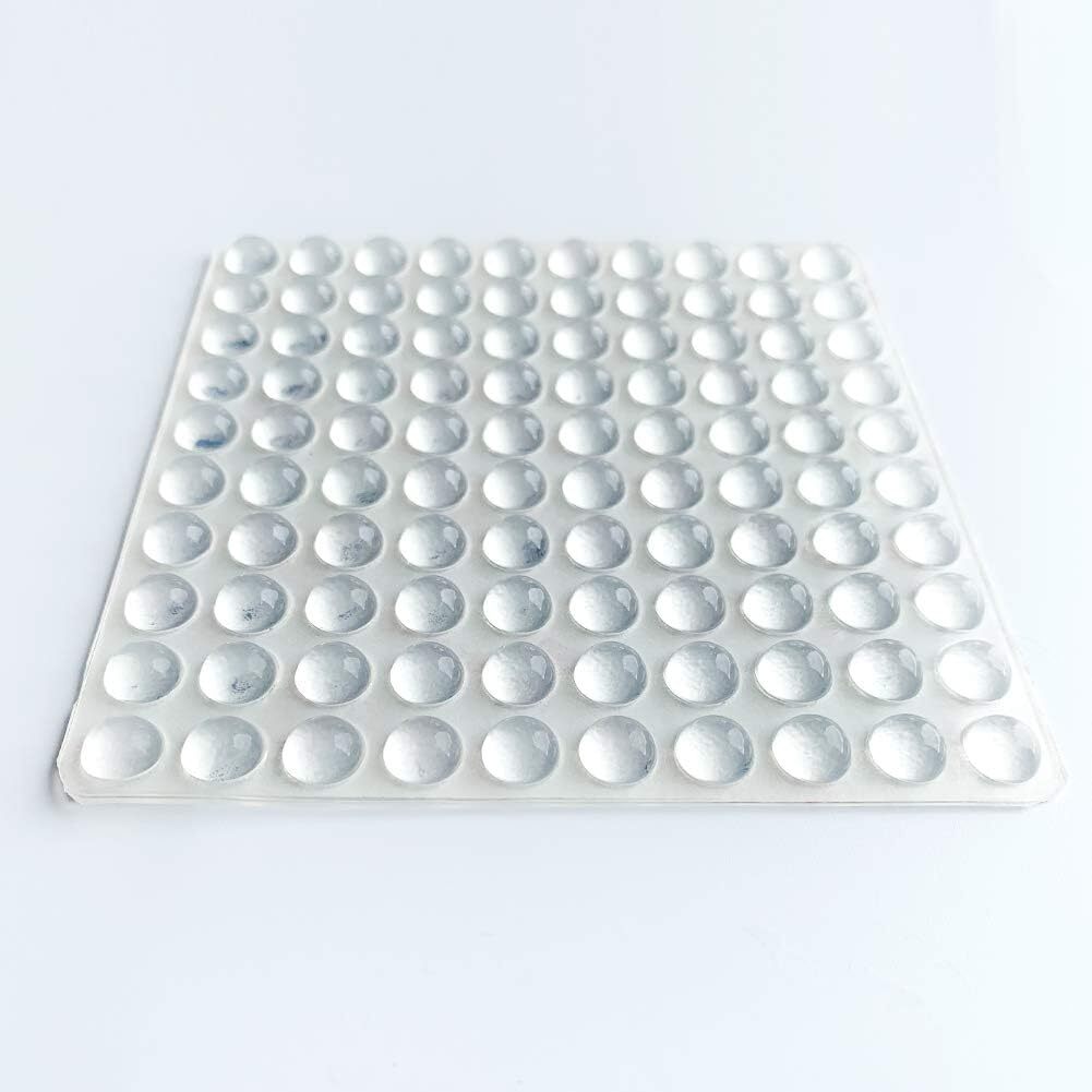 Pack of 100 Adhesive Bumper Pads for Drawers, Cutting Boards, Glass Tops, Small