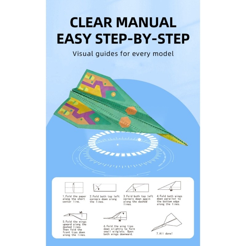 Colorful DIY Craft Folding Paper For Children To Create Amazing Flying Airplanes