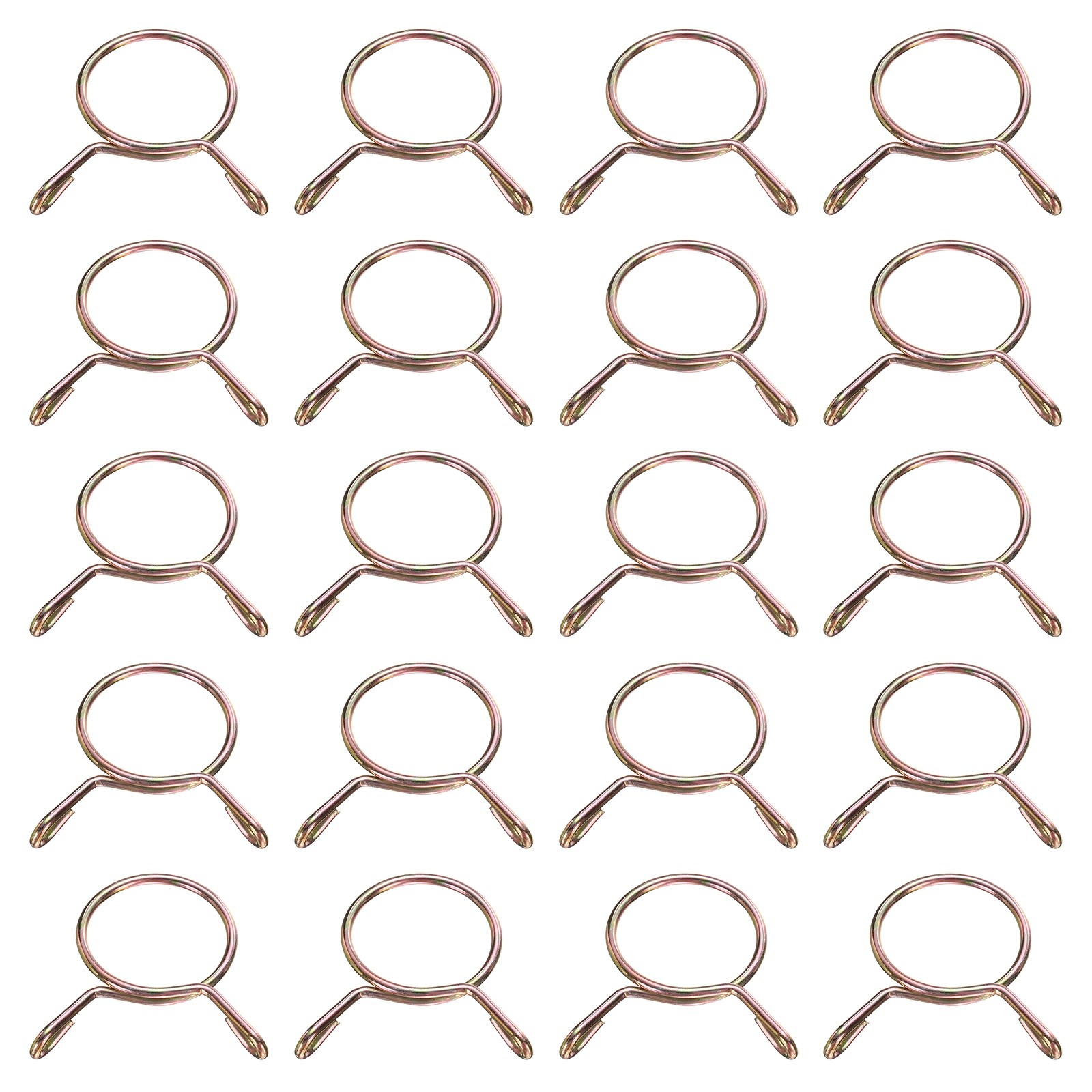 20Pcs 25mm ID 28.8mm OD Fuel Line Hose Clips 65Mn Spring Clips Clamps Gold