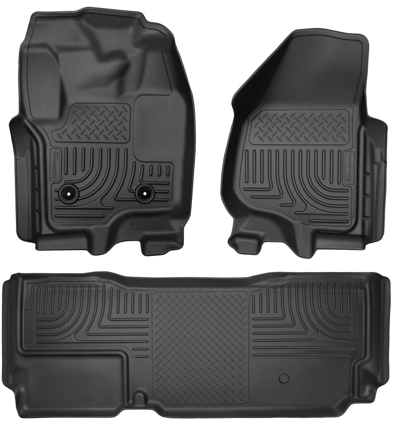Husky Weatherbeater Floor Mats Custom Fit 2012-2016 Ford F250 F350 Crew Cab B…
