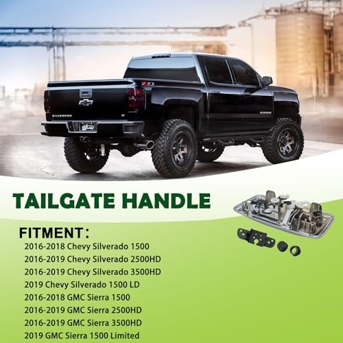 Tailgate Handle with Camera Hole Liftgate Latch Handle with Keyhole Fit for