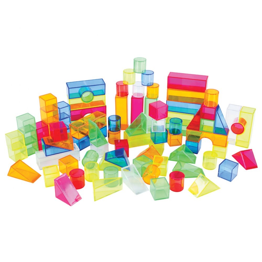 Joyn Toys Transparent Light and Color Blocks – 108 Pieces