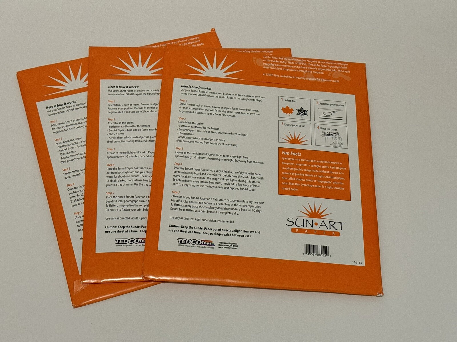 Sun Art Make Sun Prints w/Sunshine 15 Sheets of SunArt Paper 8″ X 10″ 1 Acrylic
