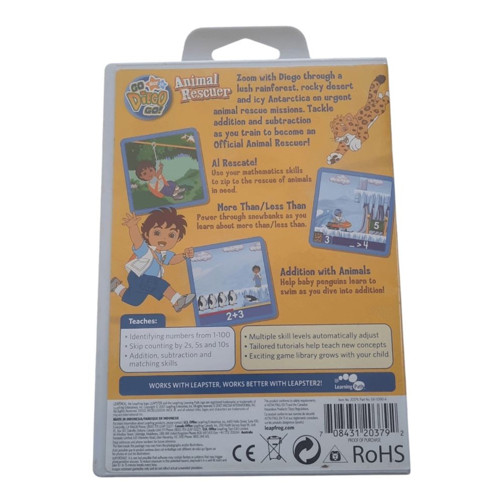 LeapFrog Leapster (1 & 2) Game: Go Diego Go! Animal Rescuer (ages 4 – 7)