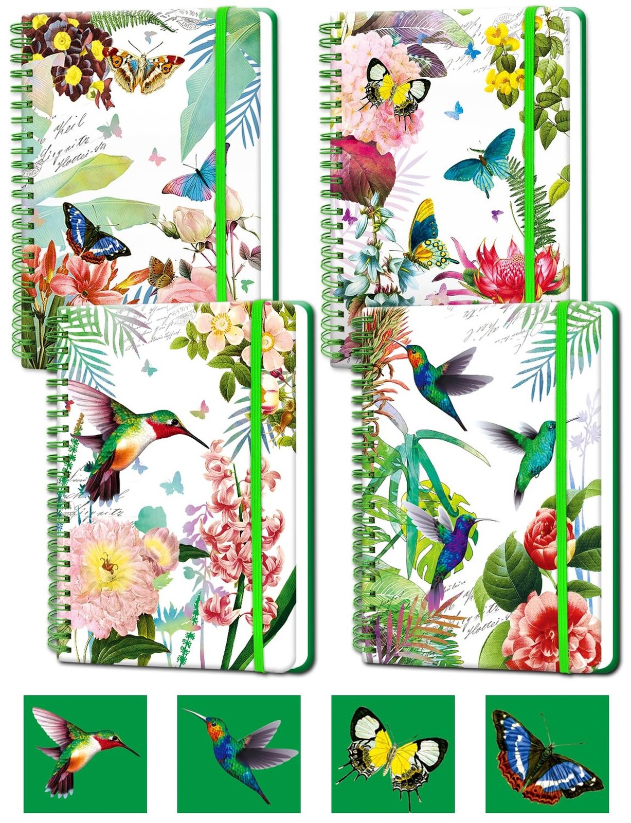 Melurika A5 Hardcover Spiral Notebook, 4 Pack 5.7×8.5 Inches Lined Journal 16…