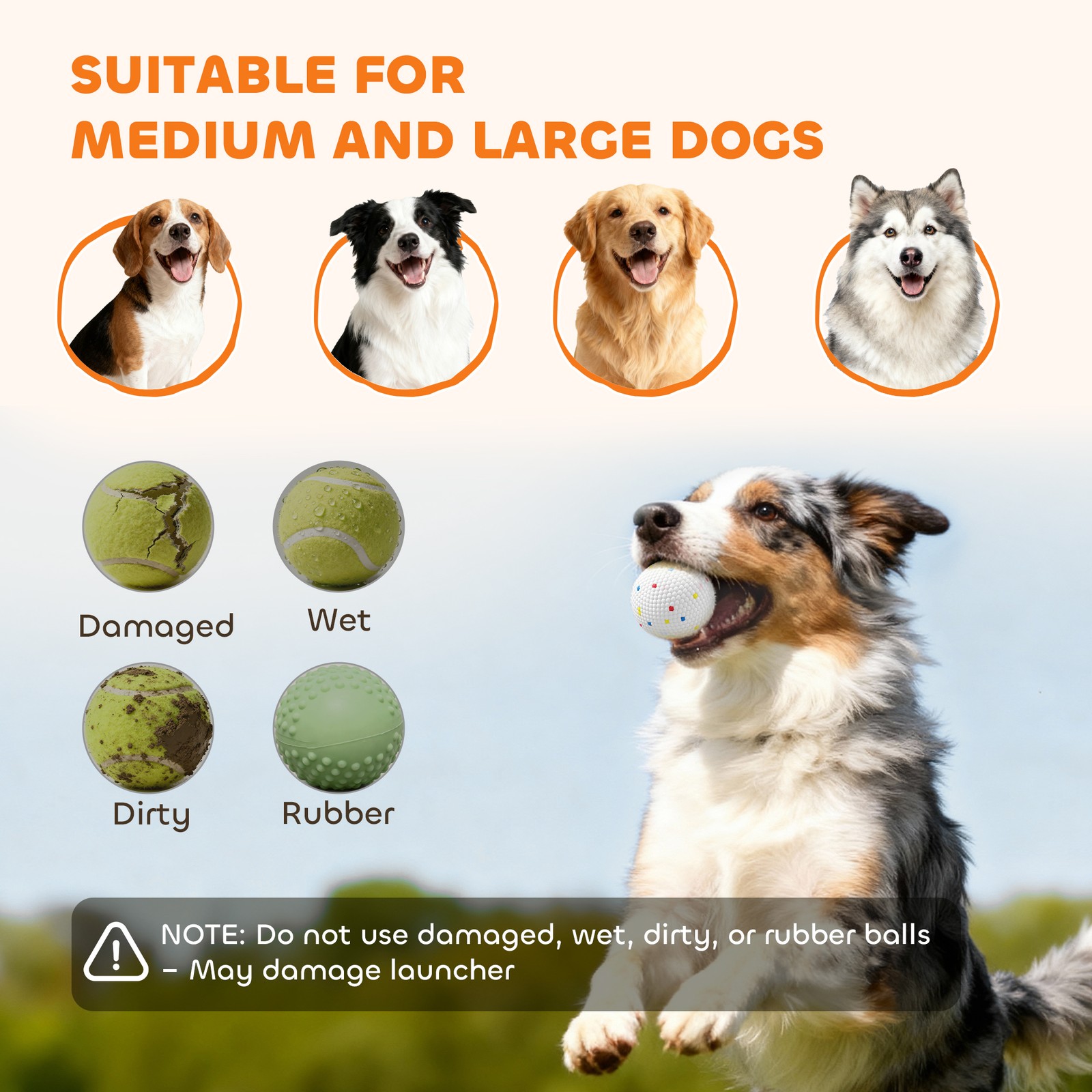 Automatic Dog Ball Launcher with 26-79 FT Distance, Automatic Ball Launcher for