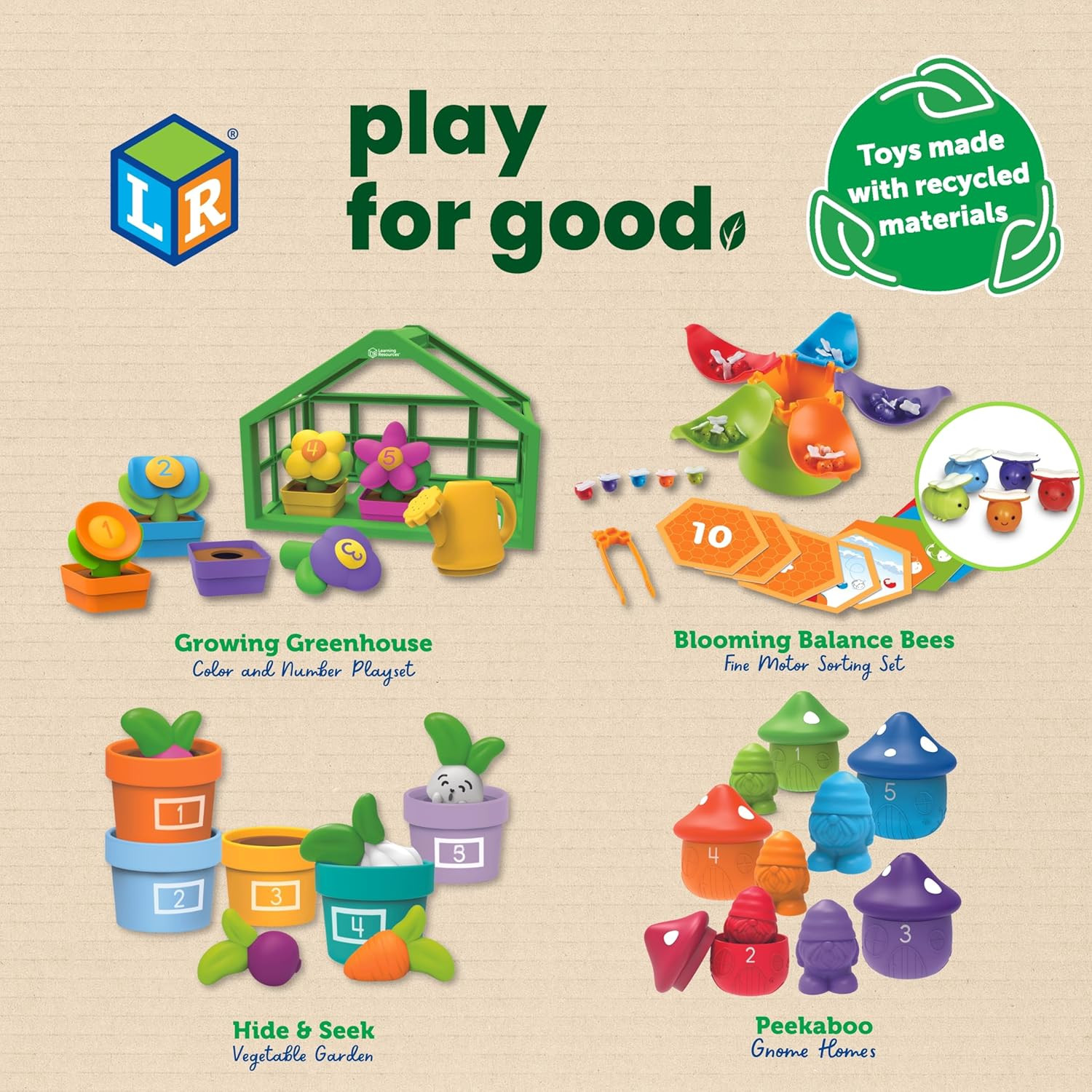 Growing Greenhouse Color & Number Playset – 12 Pieces, Ages 18 Months +, Prescho