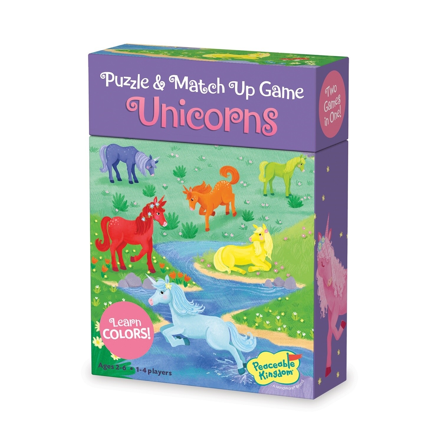 Match Up Game & Puzzle, UNICORNS theme – learning colours by Peaceable Kingdom