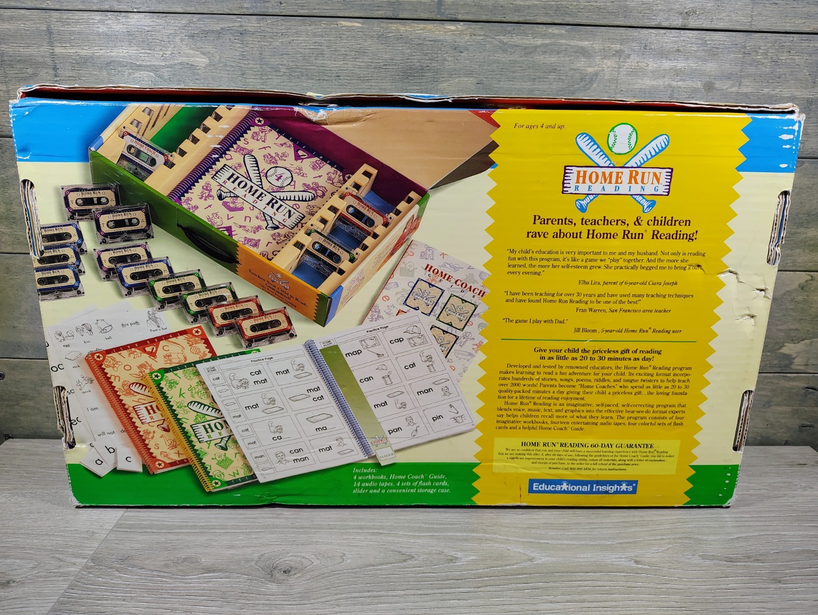 Learn to Read Program by Educational Insights 4+ Home Run School Workbooks Tapes
