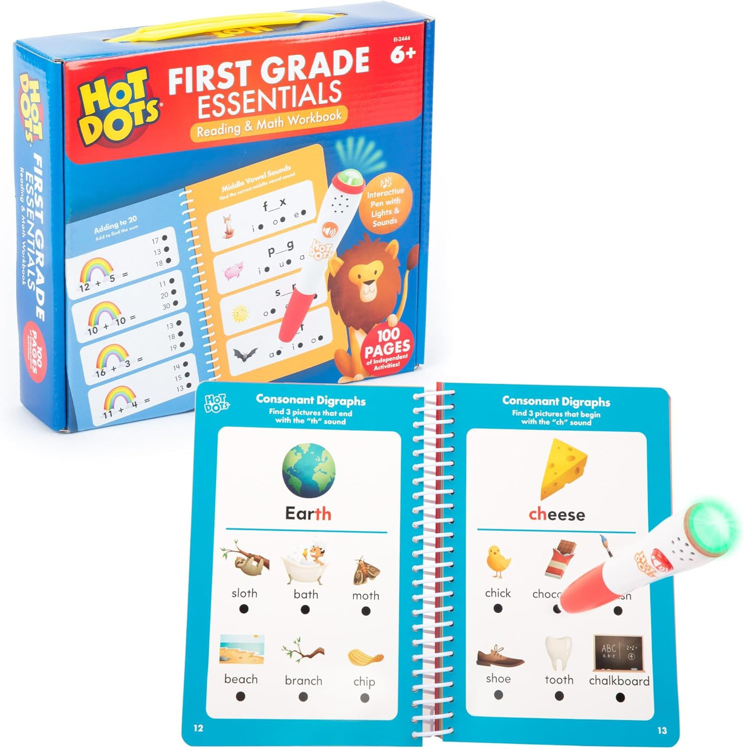 Hot Dots First Grade Essentials: Reading & Math Workbook – 1St Grade Workbooks w