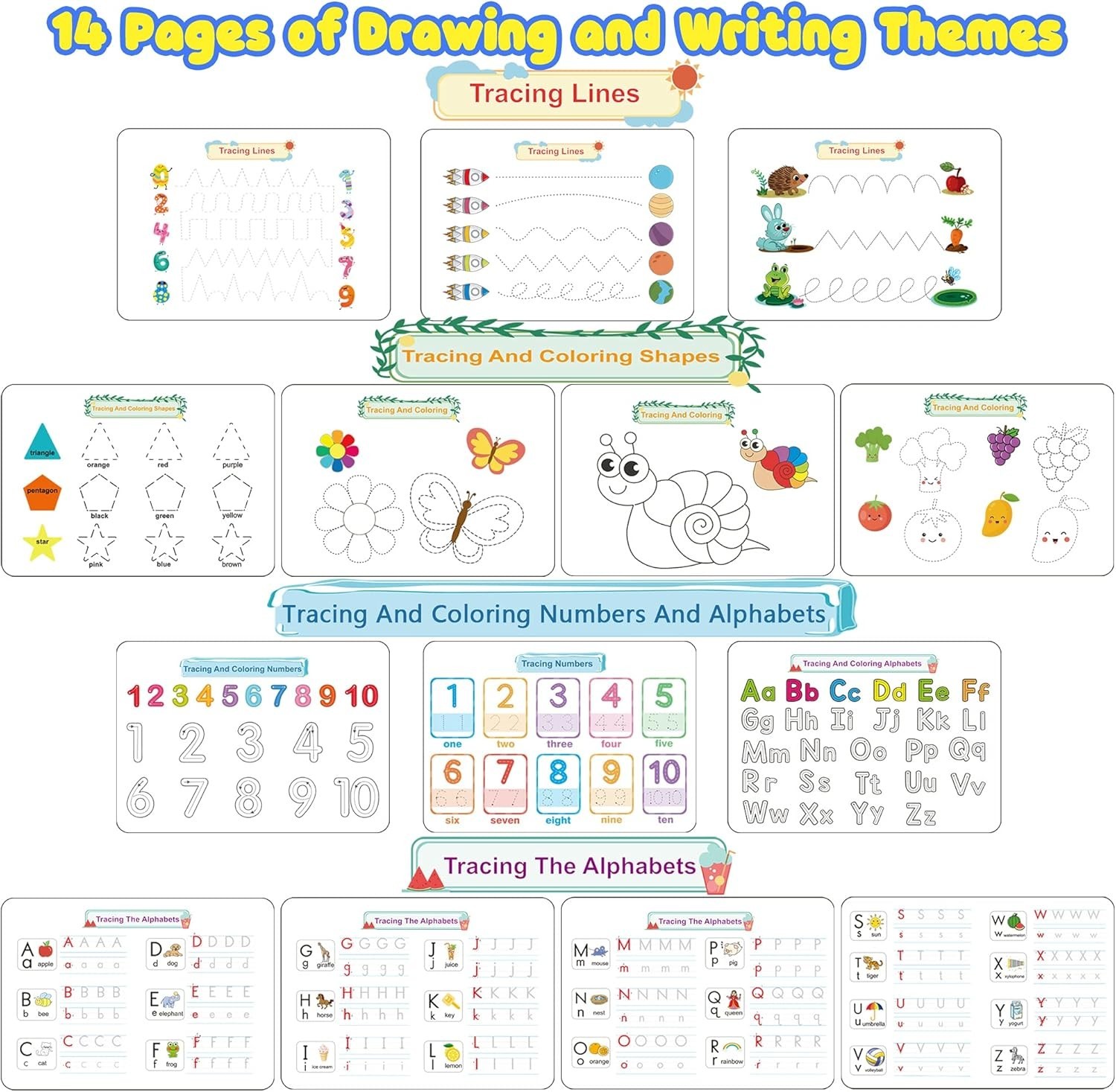 Interactive Preschool Activity Book with 15 Themes: Fun Learning for Toddlers