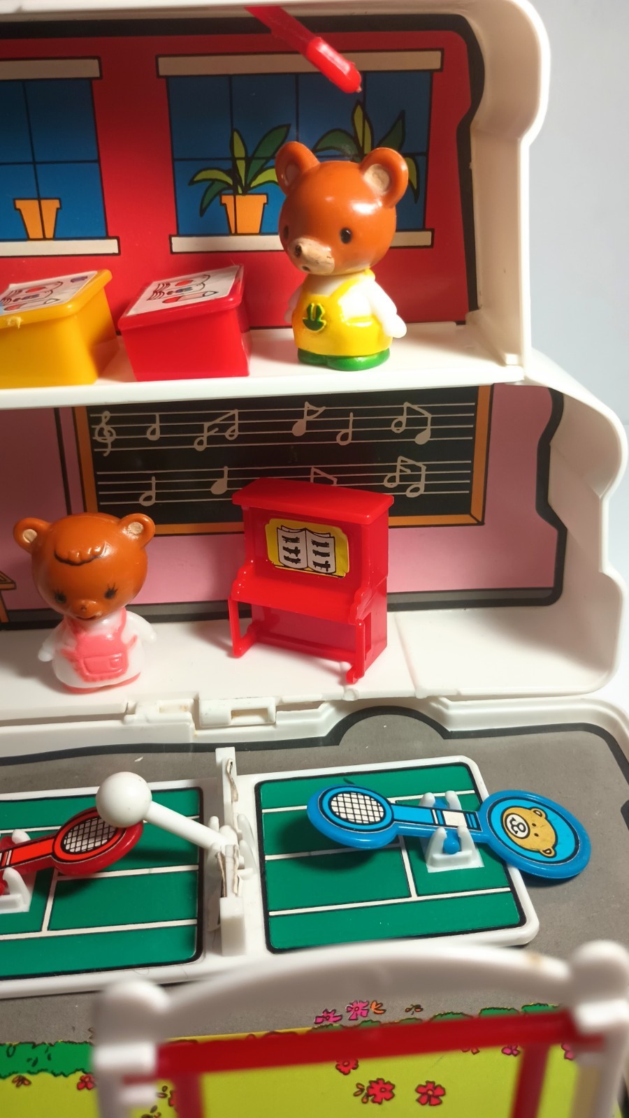 Jumbosa Bear School Bus Play Set Box Carrying Case Incomplete Excellent