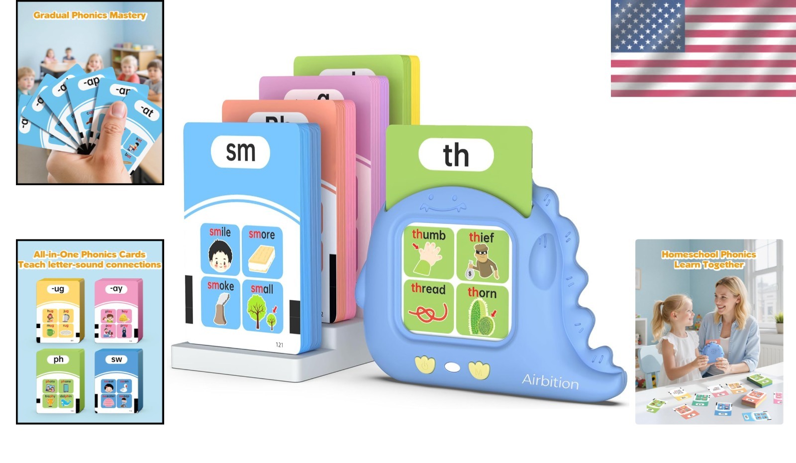 Durable Educational Flash Cards for 3-8 Olds – Phonics and Sight Words
