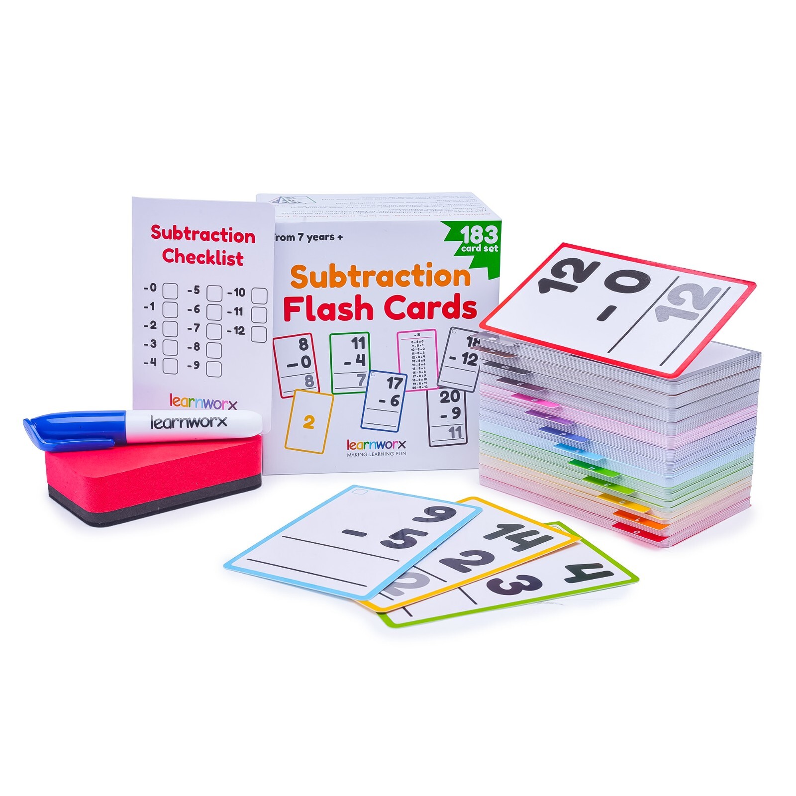 Subtraction Flash Cards 1st Grade 2nd 3rd 4th – 183 Math Flashcards – Facts 0-12