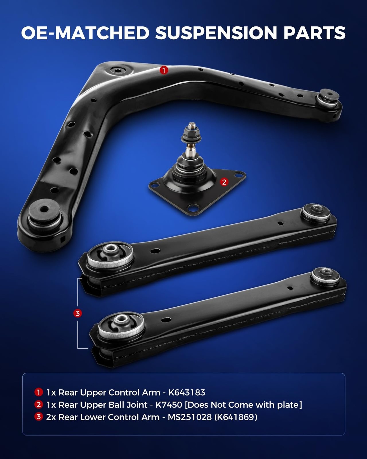 KAX Rear Upper and Lower Control Arms Fit for Jeep Grand Cherokee 1999 2000 2…