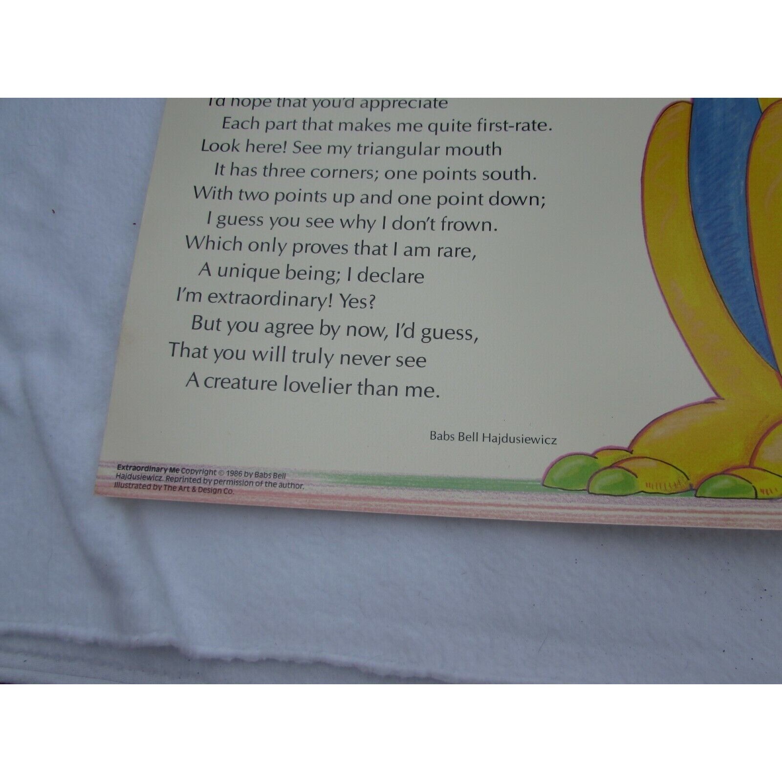 Extraordinary Me School Poster Babs Bell Hajdusiewicz 30261 Poetry VNTG