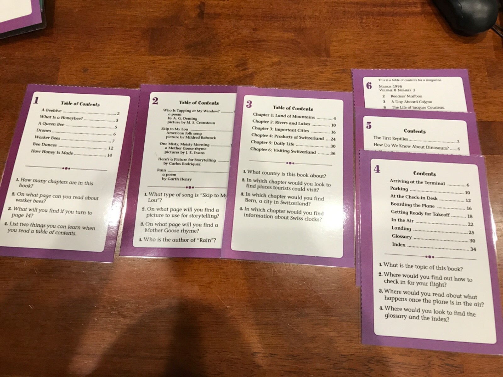 Table of contents Grade 3-4 language Arts file folder game teacher