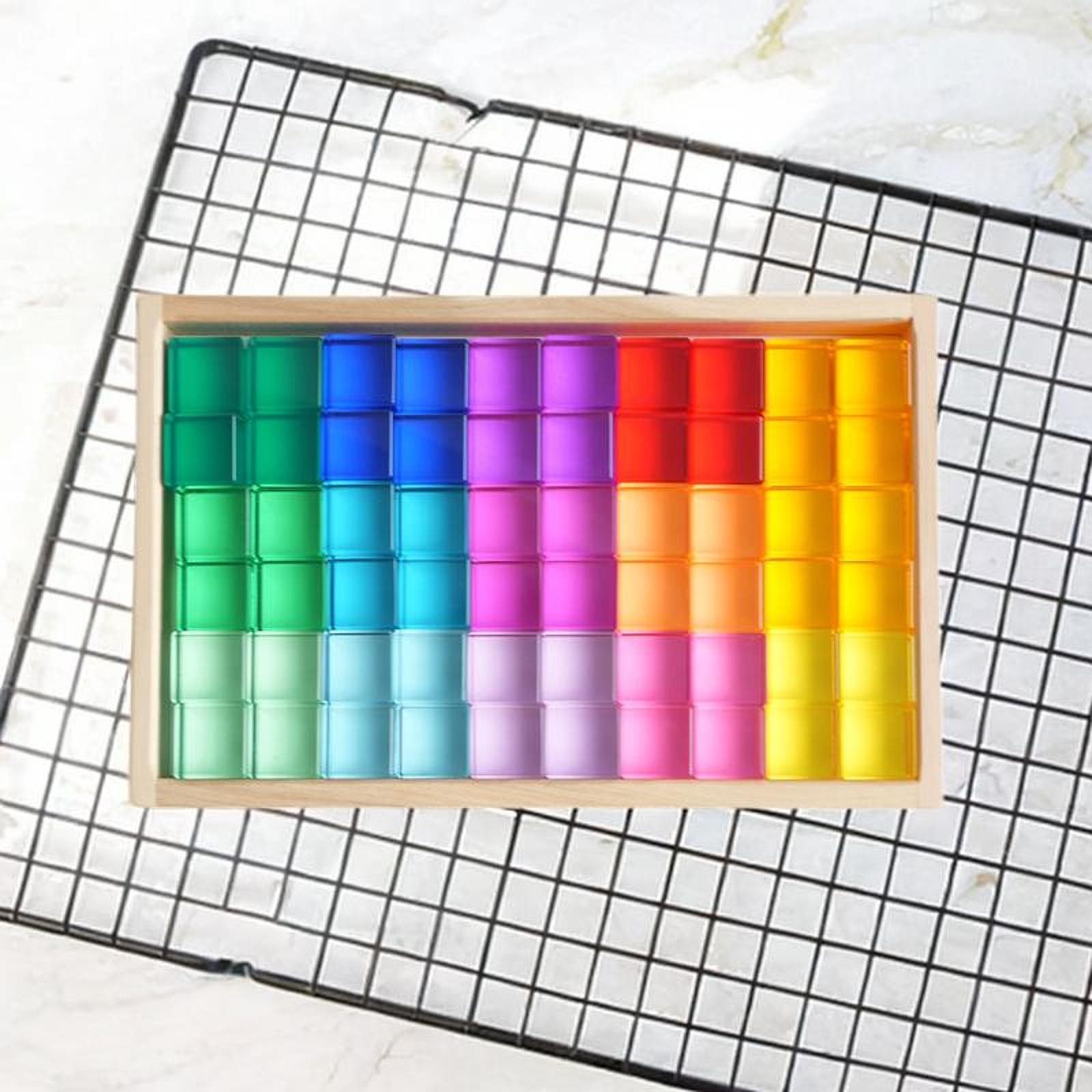 60Pcs Acrylic Cubes Sensory Training Toys Translucent