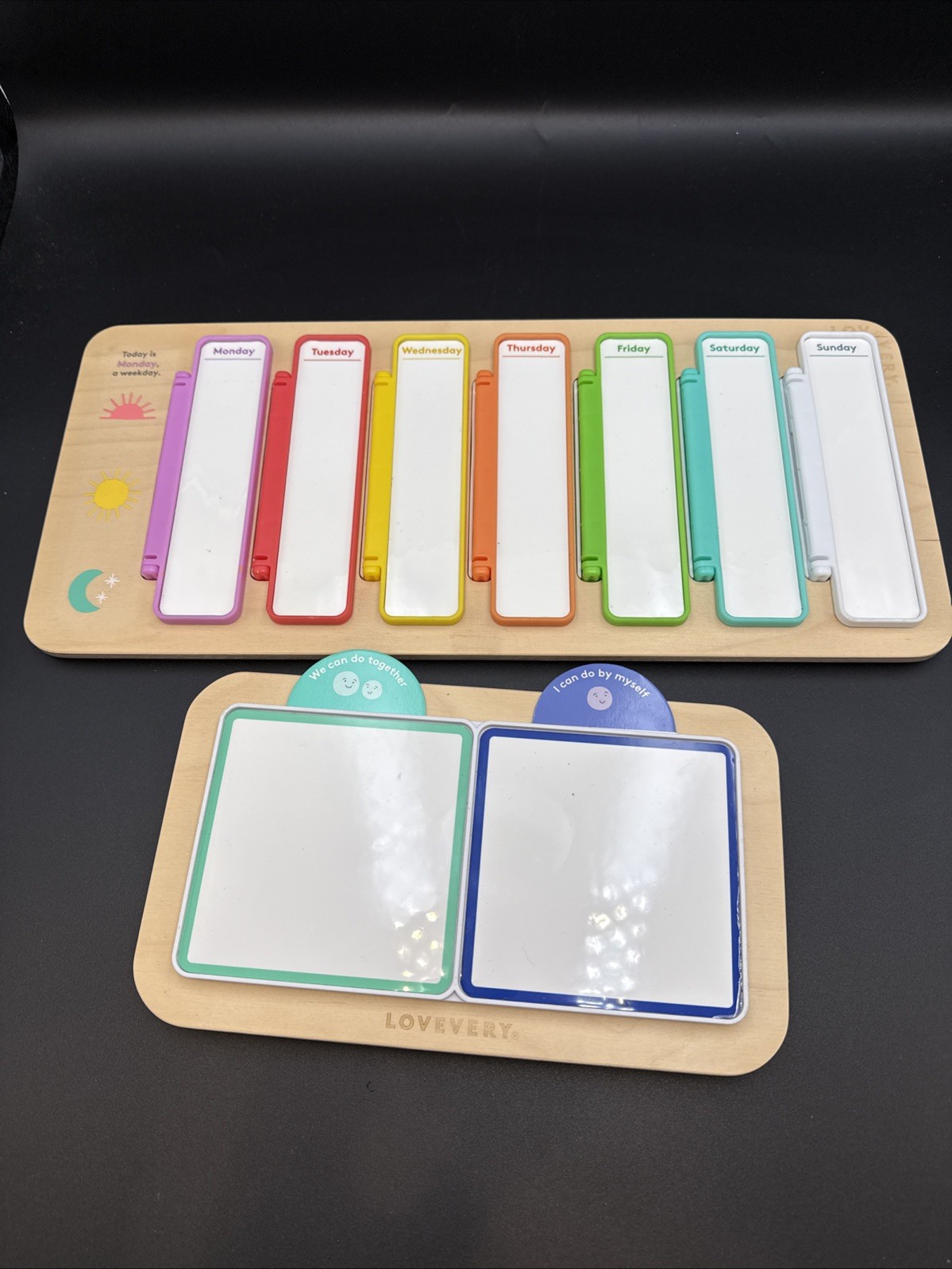 Lovevery PLAN AHEAD WEEK BOARD Days W/ Daily Helper Board NO MAGNETS