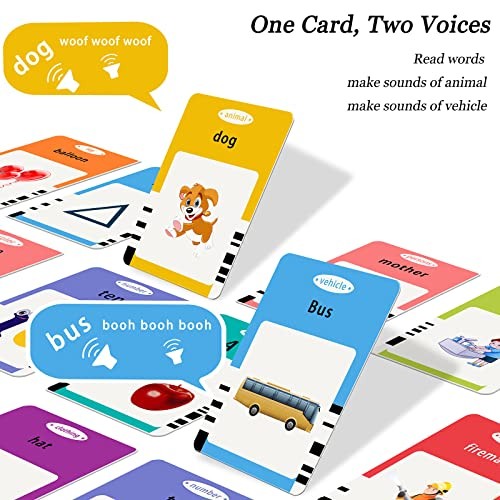 Talking Cards for Toddlers, Speech Therapy Toys 510-blue (New Abc+123+ 3 Songs