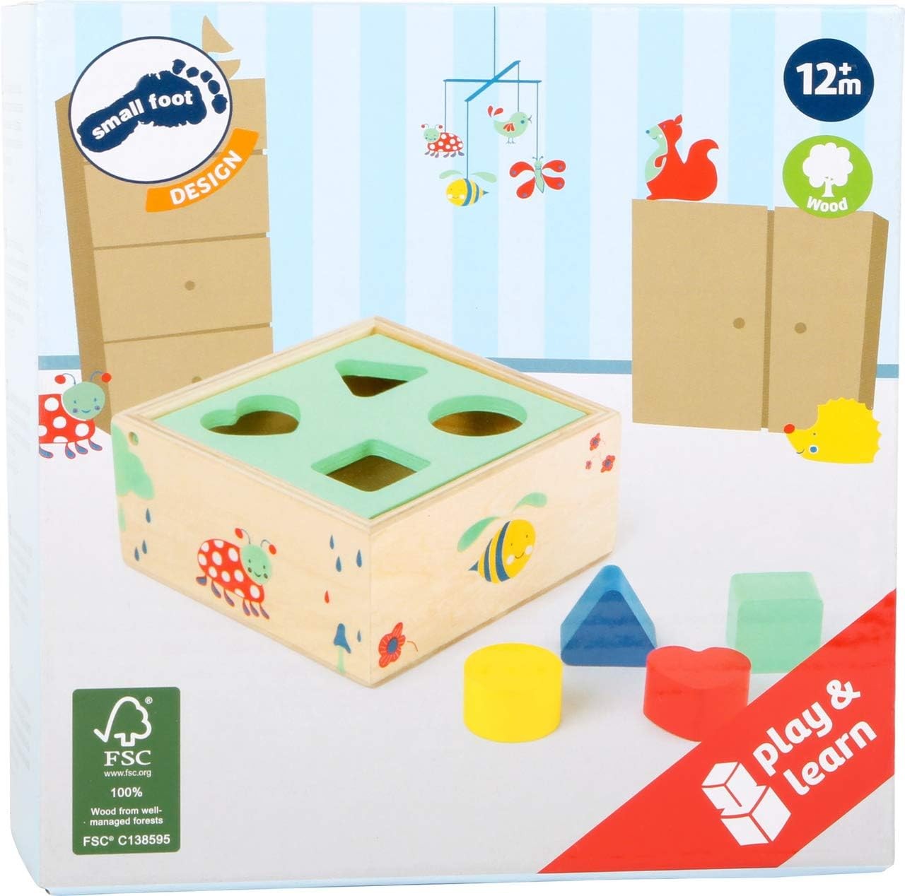 small foot 10944 “Move it!” plug-in cube made of FSC-certified wood, play of for