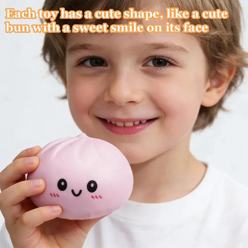 Large Dumpling Stress Ball Colorful Squishy Bun Sensory Kids Toy Anxiety Relief