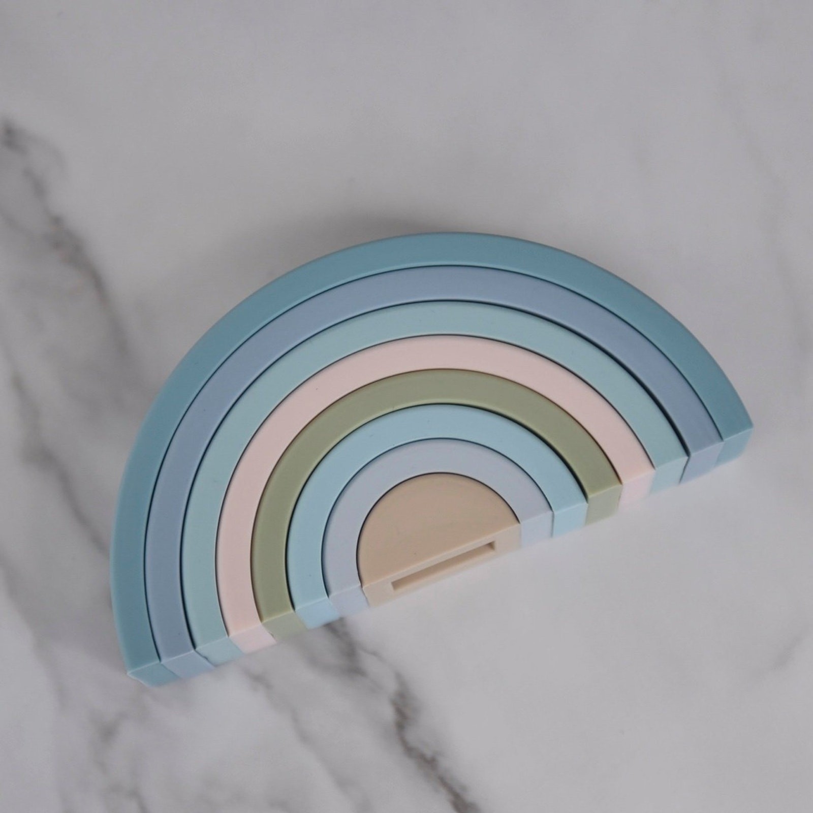 Silicone Rainbow Pastel Stacking Toy- New