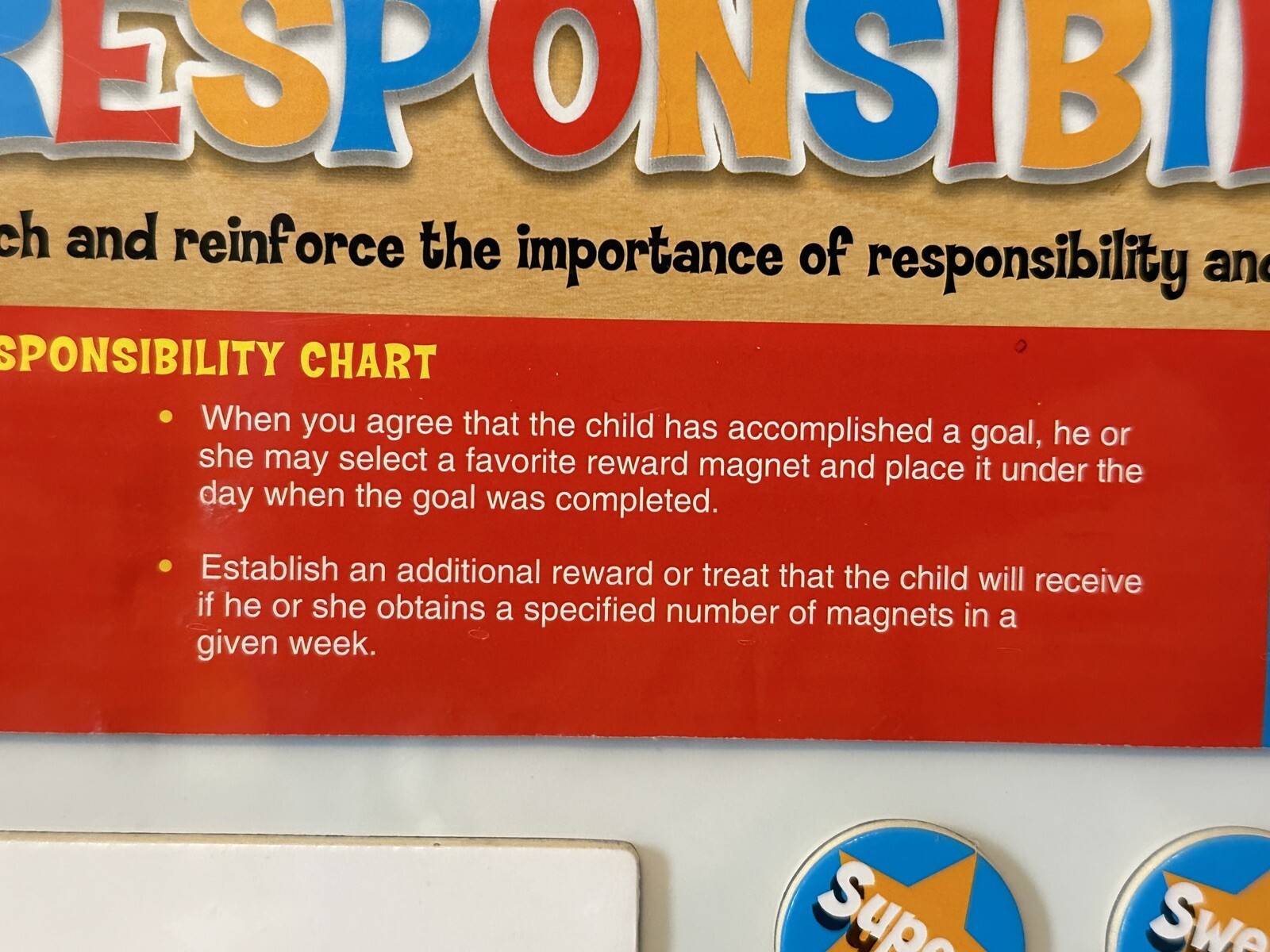 Melissa & Doug NEW My Responsibility Chart Magnetic 90 Magnets FACTORY SEALED