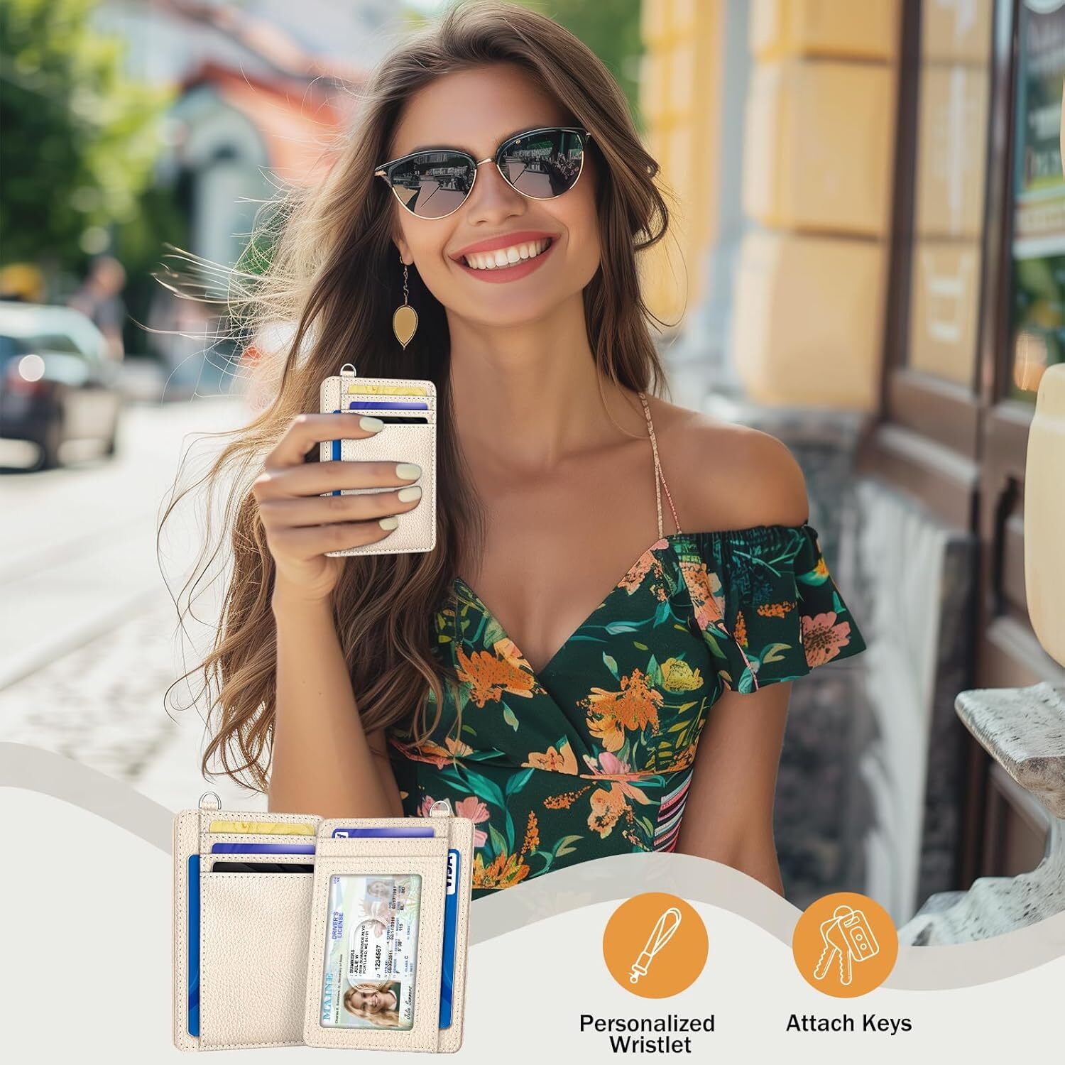 Credit Card Holder for Women, Slim RFID Wallet Front Pocket Small Card Holder,