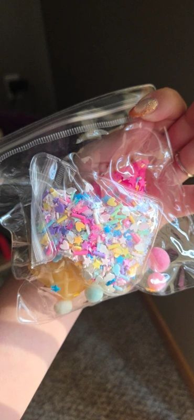 Ice cream cone squishy fidget toy with extra sprinkles